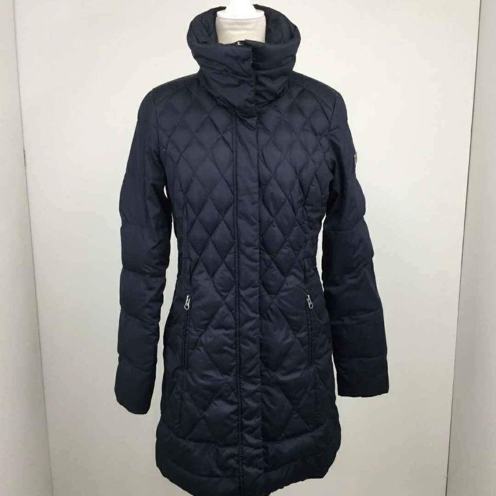 The North Face Navy Quilted Puffer Hood 660 Pro Down Coat Jacket Size S
